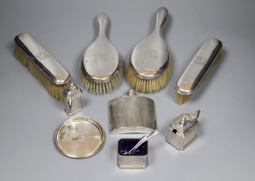 small silver dressing table set